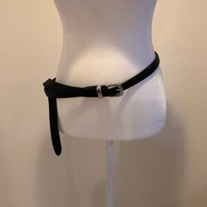 Belt. Black. Bonded Leather. Size 1X. Fits up to 42” waist. Silver Tone Hardware